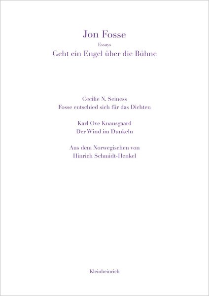Cover - Geht ein Engel über die Buehne von Jon Fosse